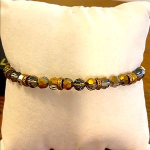 ALEX AND ANI Gray/Bronze Metallic Beaded  Bracelet